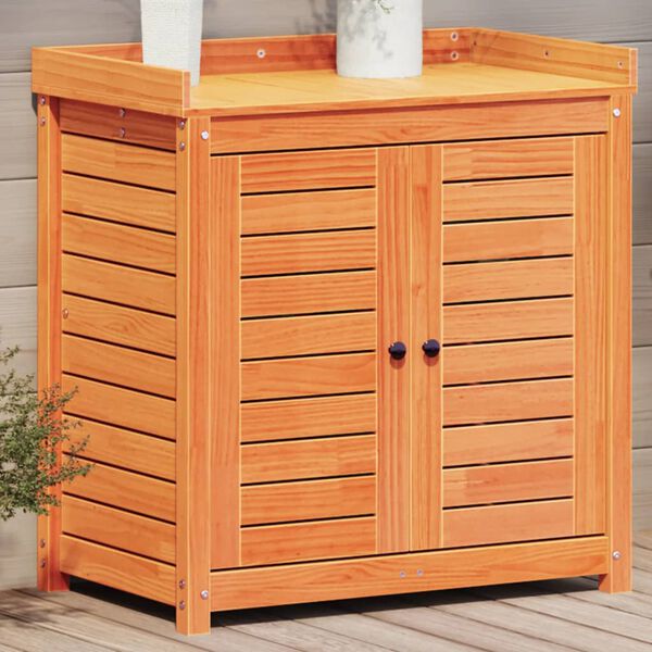vidaXL Table de rempotage avec &eacute;tag&egrave;res marron bois massif de pin