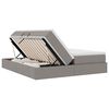 vidaXL Lit avec rangement et matelas Taupe 180 x 200 cm Polyester