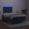 vidaXL Sommier &agrave; lattes de lit avec matelas LED Vert fonc&eacute; 120x200 cm