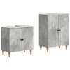 vidaXL Ensemble de 2 meubles de salle de bain ALKMAAR Gris b&eacute;ton