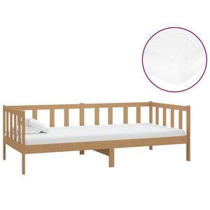 vidaXL Lit de repos et matelas 90x200cm Marron miel Bois de pin massif