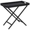 vidaXL Table pliable Noir 80x45x75 cm R&eacute;sine tress&eacute;e