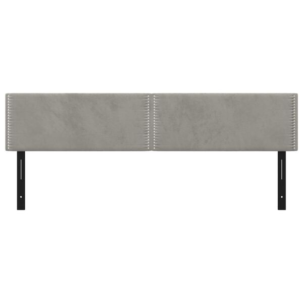 vidaXL T&ecirc;tes de lit 2 pcs gris clair 90x5x78/88 cm velours