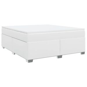 vidaXL Sommier &agrave; lattes de lit avec matelas Blanc 180x200cm Similicuir