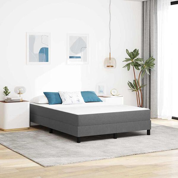vidaXL Matelas de Lit avec matelas Gris clair 160 x 200 cm tissu