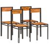 vidaXL Chaises &agrave; manger lot de 4 bois d'acacia massif