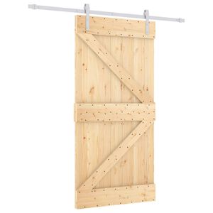 vidaXL Porte coulissante Naturel et Blanc 100 x 210 cm