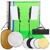 vidaXL Kit de studio photo avec &eacute;clairage toile de fond et r&eacute;flecteur