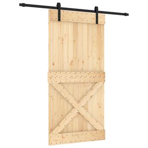 vidaXL Porte coulissante 100 x 210 cm Bois de pin massif (non trait&eacute;)