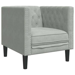 vidaXL Canap&eacute; Gris clair 74,5 x 71 x 70,5 cm Velours