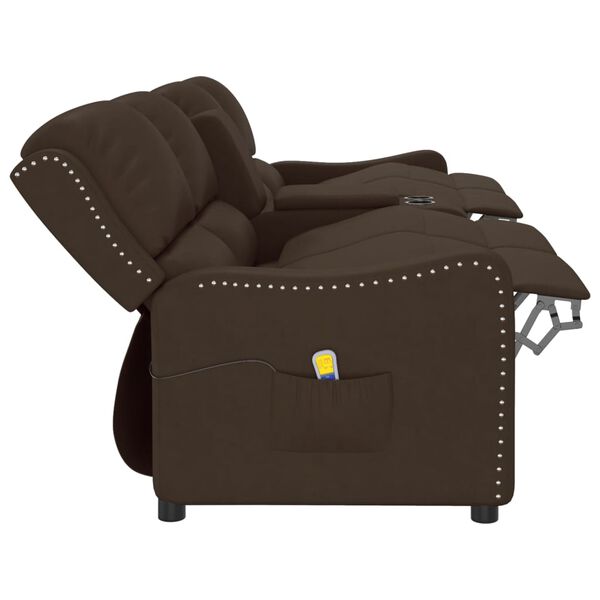 vidaXL Fauteuil inclinable porte-gobelets 4 places marron similicuir