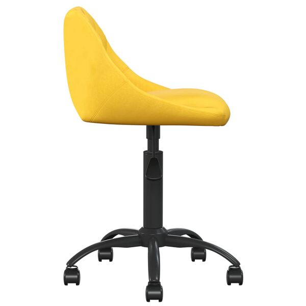 vidaXL Chaise de bureau Jaune moutarde Velours