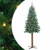 vidaXL Sapin de No&euml;l mince Vert 210 cm PVC et bois de pin massif