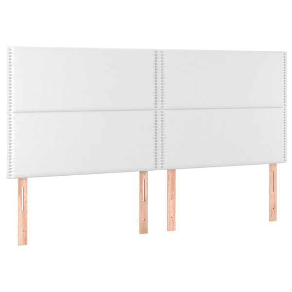 vidaXL Tête de lit à LED Blanc 160x5x118/128 cm Similicuir