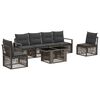 vidaXL Ensemble de canap&eacute; de jardin 7 pc Gris et Gris fonc&eacute; polyrotin