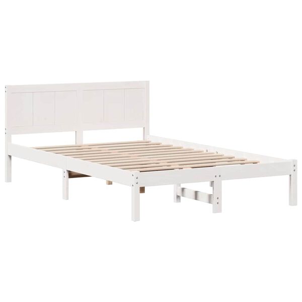 vidaXL Cadre de lit Blanc 120 x 190 cm Bois de pin massif