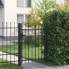 vidaXL Portail de cl&ocirc;ture BOXTEL &agrave; porte simple avec arc en haut, acier 1 x 1,2 m, noir