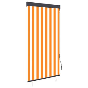 vidaXL Store roulant d'ext&eacute;rieur 80x250 cm Blanc et orange