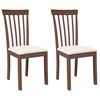 vidaXL Chaises &agrave; manger coussins 2 pcs marron bois massif caoutchouc