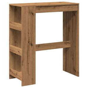 vidaXL Table de bar avec &eacute;tag&egrave;res ch&ecirc;ne artisanal bois d'ing&eacute;nierie