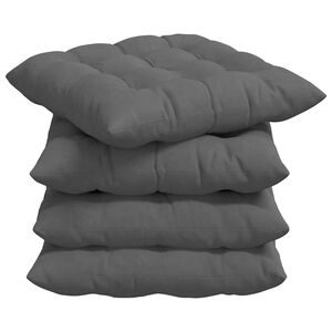 vidaXL Coussins de si&egrave;ge 4 pc Microfibre Gris fonc&eacute; 40 x 40 x 6 cm