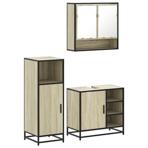 vidaXL Ensemble de meubles de salle de bain 3 pcs ch&ecirc;ne sonoma