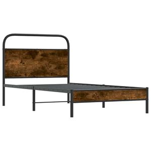 vidaXL Cadre de lit sans matelas 107x203 cm ch&ecirc;ne fum&eacute; bois ing&eacute;nierie