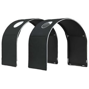 vidaXL Tunnel de lit 2 pcs Noir 211 x 52,5 x 2 cm Polyester