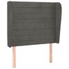vidaXL T&ecirc;te de lit avec oreilles Gris fonc&eacute; 93x23x118/128 cm Velours
