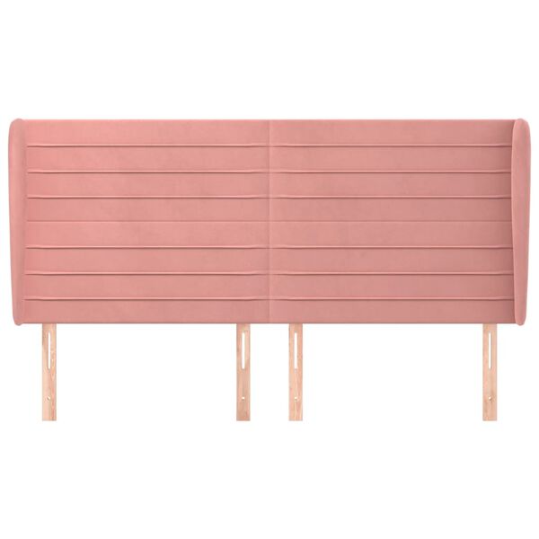 vidaXL T&ecirc;te de lit avec oreilles Rose 183x23x118/128 cm Velours