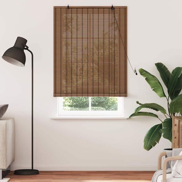 vidaXL Store enrouleur avec des rideaux Marron 120 x 220 cm Bambou