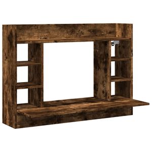 vidaXL Bureau mural ch&ecirc;ne fum&eacute; 105x48x75 cm bois d'ing&eacute;nierie