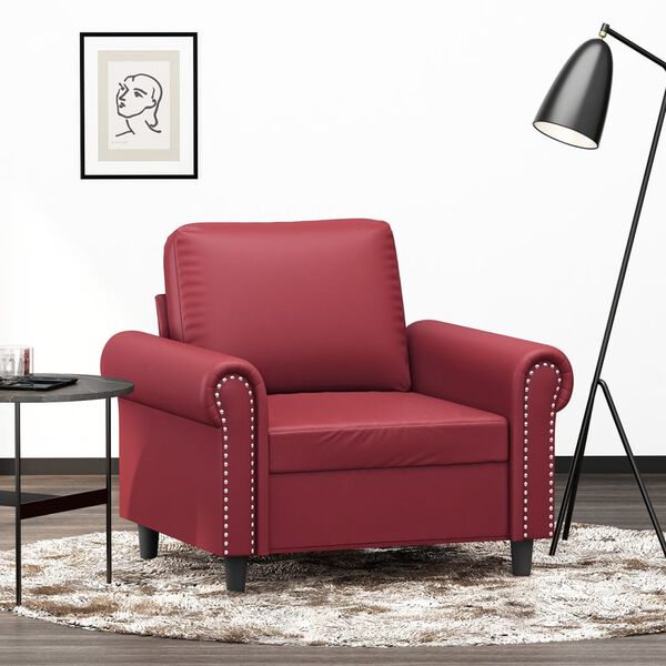 vidaXL Fauteuil Rouge bordeaux 60 cm Similicuir
