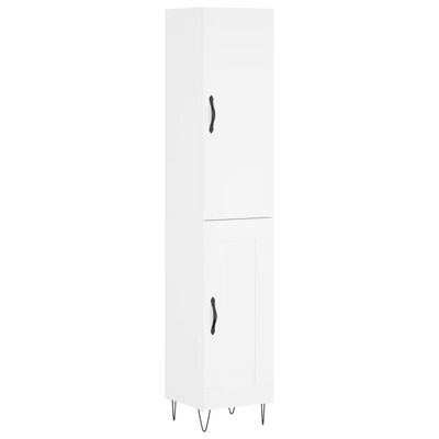 vidaXL Buffet haut Blanc 34,5x34x180 cm Bois d'ingénierie