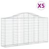 vidaXL Paniers &agrave; gabions arqu&eacute;s 5 pcs 200x30x100/120 cm Fer galvanis&eacute;