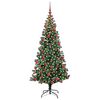 vidaXL Sapin de No&euml;l artificiel pr&eacute;-&eacute;clair&eacute; Vert 180 cm PVC et m&eacute;tal