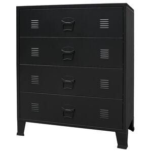 vidaXL Commode &agrave; tiroirs M&eacute;tal Style Industriel 78x40x93 cm Noir