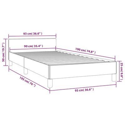 vidaXL Cadre de lit avec tête de lit Blanc 90x190 cm Similicuir