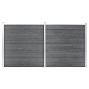 vidaXL Cl&ocirc;ture de jardin WPC 353x186 cm Gris