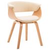 vidaXL Chaise &agrave; manger cr&egrave;me bois courb&eacute; et similicuir