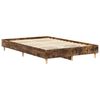 vidaXL Cadre de lit sans matelas ch&ecirc;ne fum&eacute; 135x190 cm bois ing&eacute;nierie