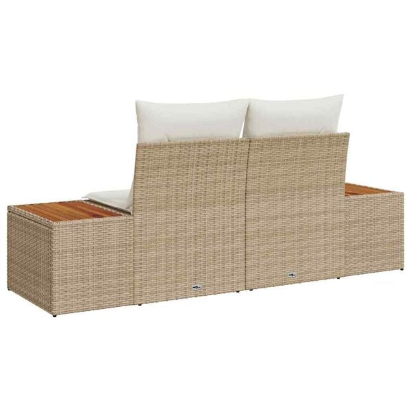 vidaXL Canapé de jardin Beige 184 x 62 x 85cm polyrotin