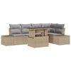 vidaXL Ensemble de canap&eacute; de jardin 6 pc Beige polyrotin