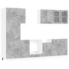 vidaXL Unit&eacute; de cuisine Lyon 8 pc Gris b&eacute;ton Bois d'ing&eacute;nierie