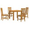 vidaXL Ensemble de salle &agrave; manger 5 pc Beige Bois de ch&ecirc;ne massif