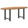 vidaXL Table à manger marron clair bois de chêne massif ovale
