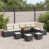 vidaXL Ensemble de canap&eacute; de jardin 10 pcs Noir Poly rotin