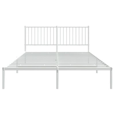 vidaXL Cadre de lit métal sans matelas et tête de lit blanc 150x200 cm