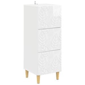 vidaXL Armoire &agrave; tiroirs Blanc brillant 33 x 34,5 x 90 cm