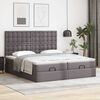 VidaXL Cadre de lit ottoman avec matelas gris 200x200 cm similicuir